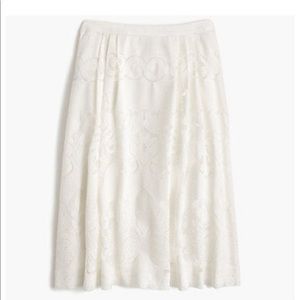 J Crew, Midi Skirt with Ornate Lace NWT
